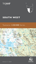 SOUTH WEST TASMANIA 1:250000 Topographic Map