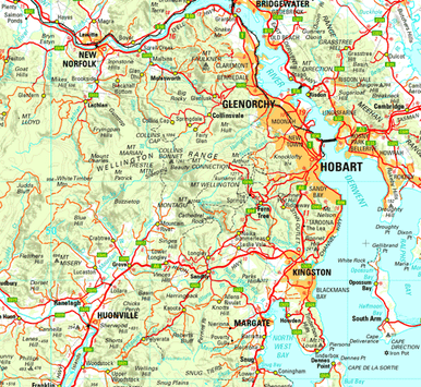 SOUTH EAST TASMANIA 1:250000 Topographic Map