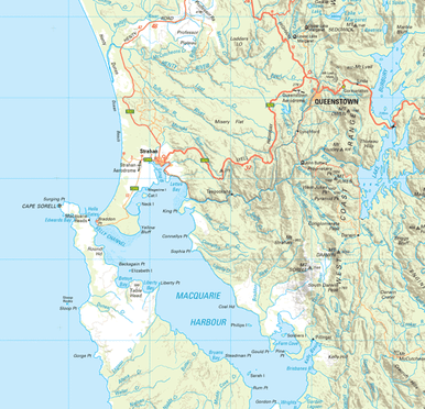 SOUTH WEST TASMANIA 1:250000 Topographic Map