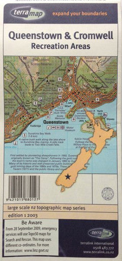 Queenstown and Cromwell Recreation Area Map