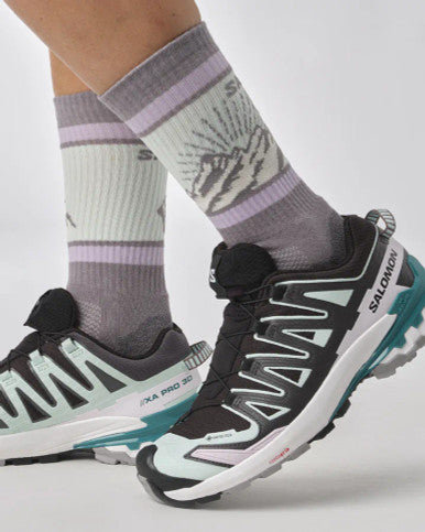 SALOMON Trail Running Shoe XA Pro 3D v9 GTX W Black/Bleached Aqua/Harbor Blue